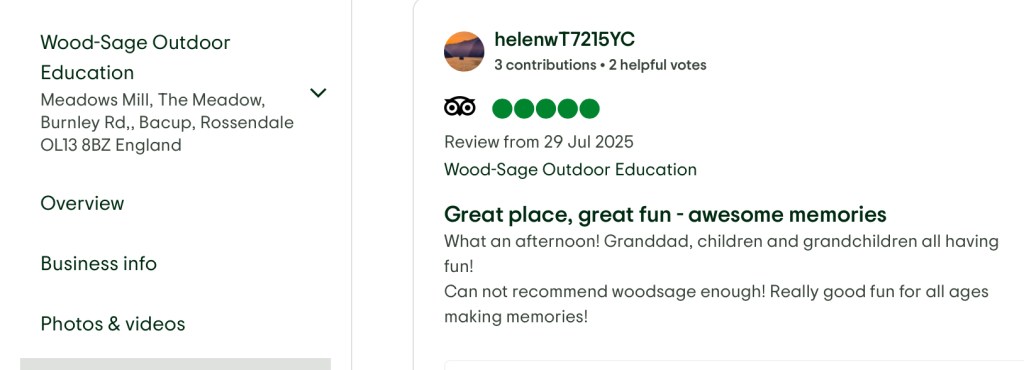 Wood-Sage Outdoor is pleased to announce today that it has been recognized in Tripadvisor’s® Travelers’ Choice® Awards for 2025. Tripadvisor’s Travelers’ Choice Award winners are among the top 10% of listings around the world o Tripadvisor